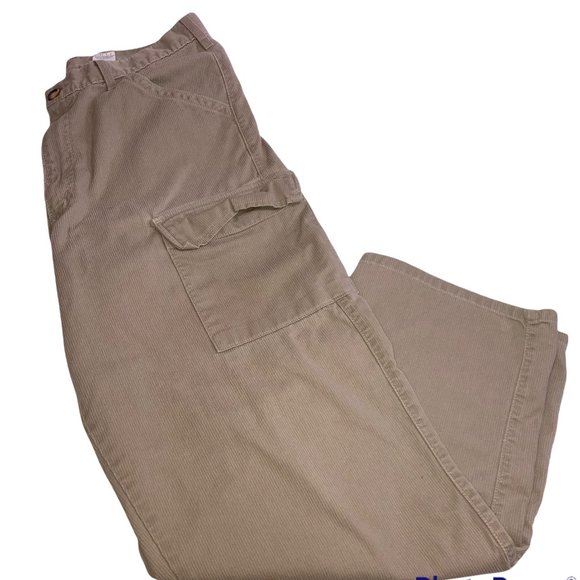Vtg Levi's Cargo Baggy Corduroy Tan 34x31 - Picture 3 of 12